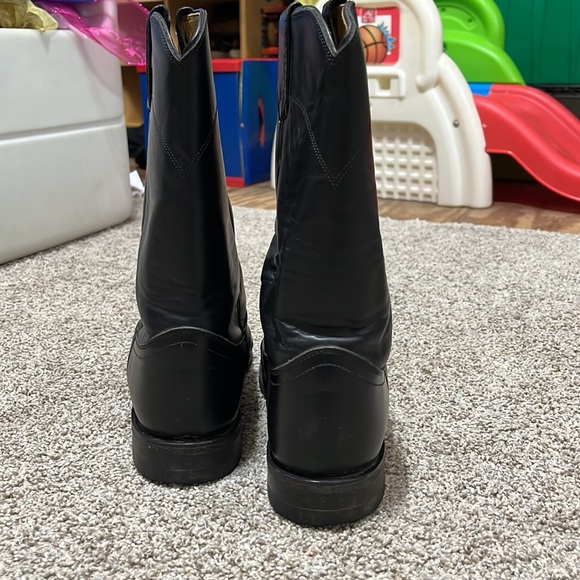 Men’s vintage black Justin cowboy western boots. Size 7.5D - Picture 3 of 7